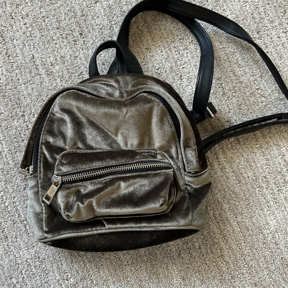 Velvet mini back pack purse